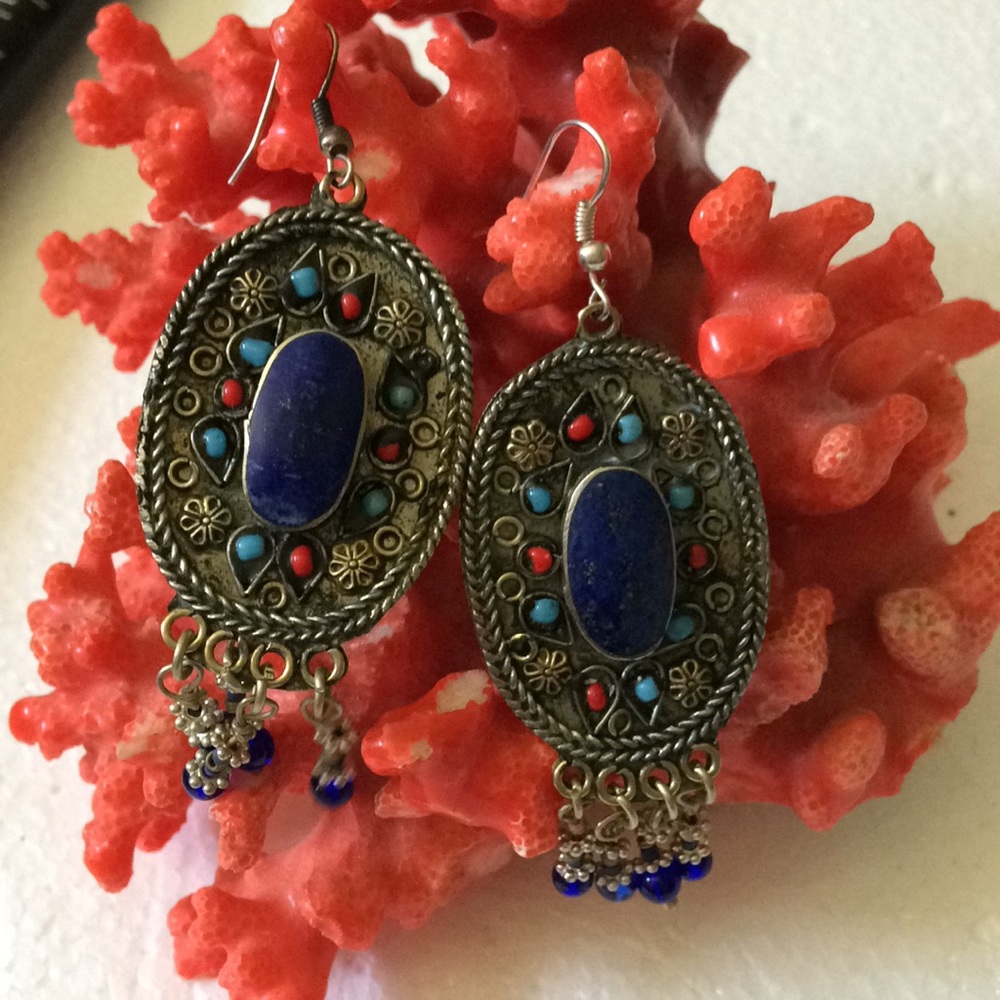 Vintage lapis earrings